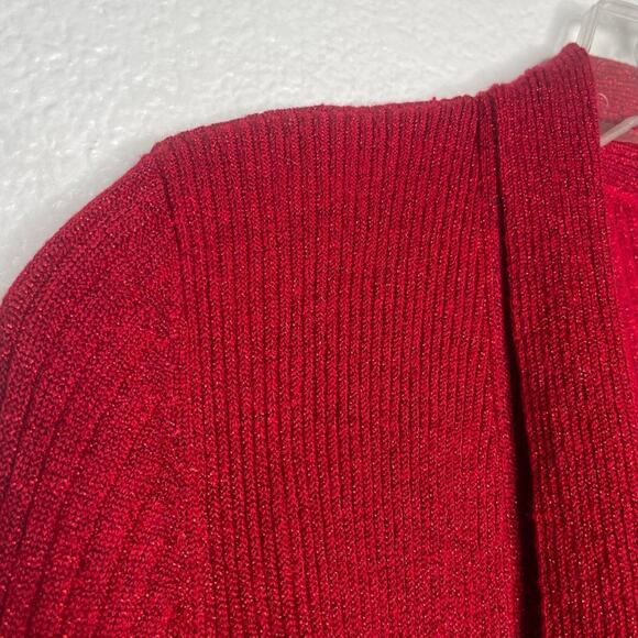Verve Ami Womens Cardigan Sweater Size S Red Open Front Long Sleeve Pull On - Picture 8 of 16